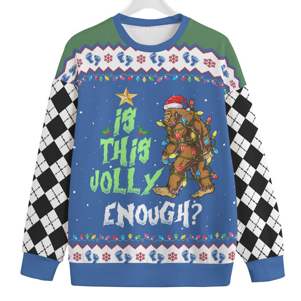Sasquatch Mens Plus Size Ugly Christmas Sweater Thoughtful Winter Gift Merch for Special Moments