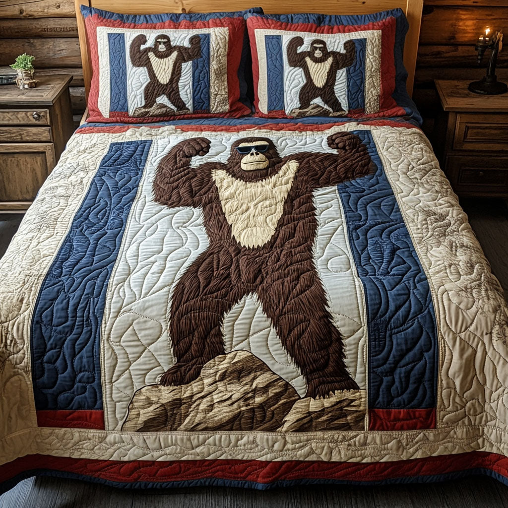 Sasquatch Nation Quilted Bedding Set Bed Room Decoration Bigfoot Gift Items