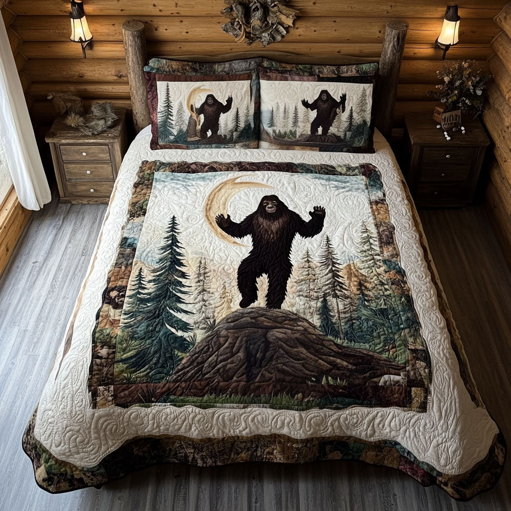 Sasquatch Spirit Quilted Bedding Set Cozy Bedding Merch Gift That Brings Sweet Dreams