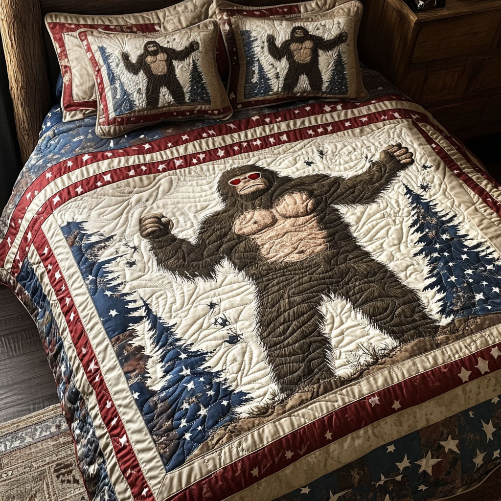 Sasquatch Stars Quilted Bedding Set Duvet Cover Bed Sheet Set Sasquatch Gift Shop