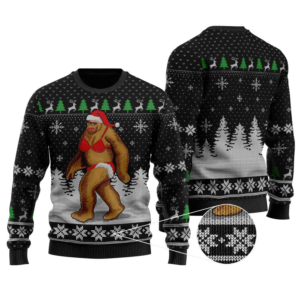 Sasquatch Ugly Christmas Sweaters Funny Ugly Christmas Sweatshirt For Women Men Seasonal Gift Merch for Cozy Christmas Vibes