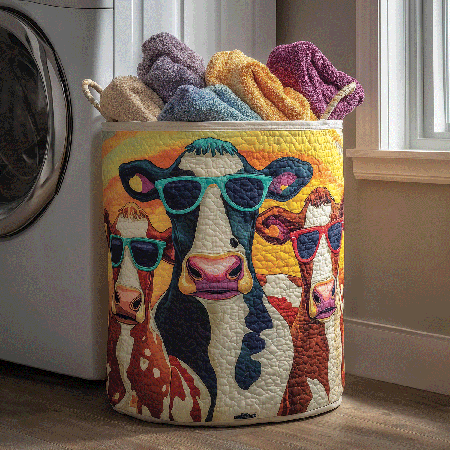 Sassy Cow Quilted Laundry Basket Must-Have Home Essential