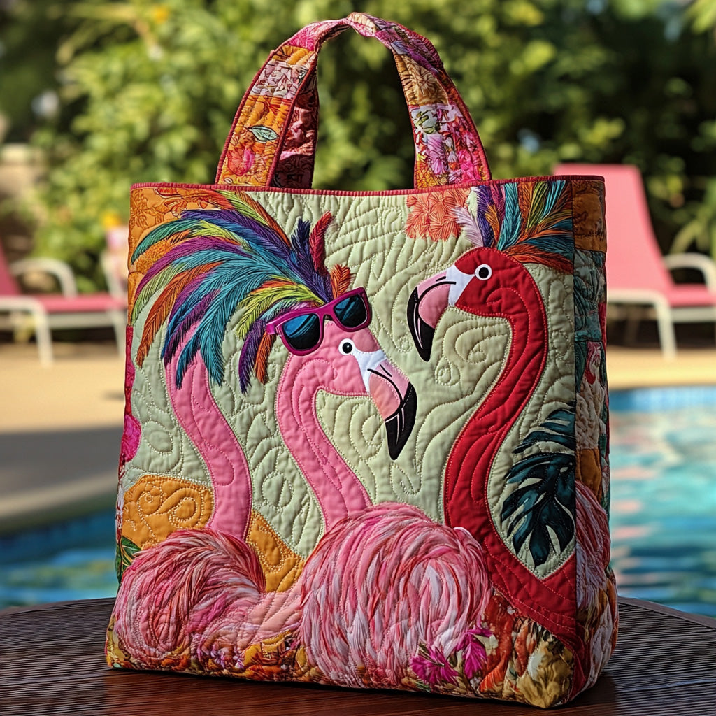 Sassy Flock Quilted Tote Bag Flamingo Inspired Gifts