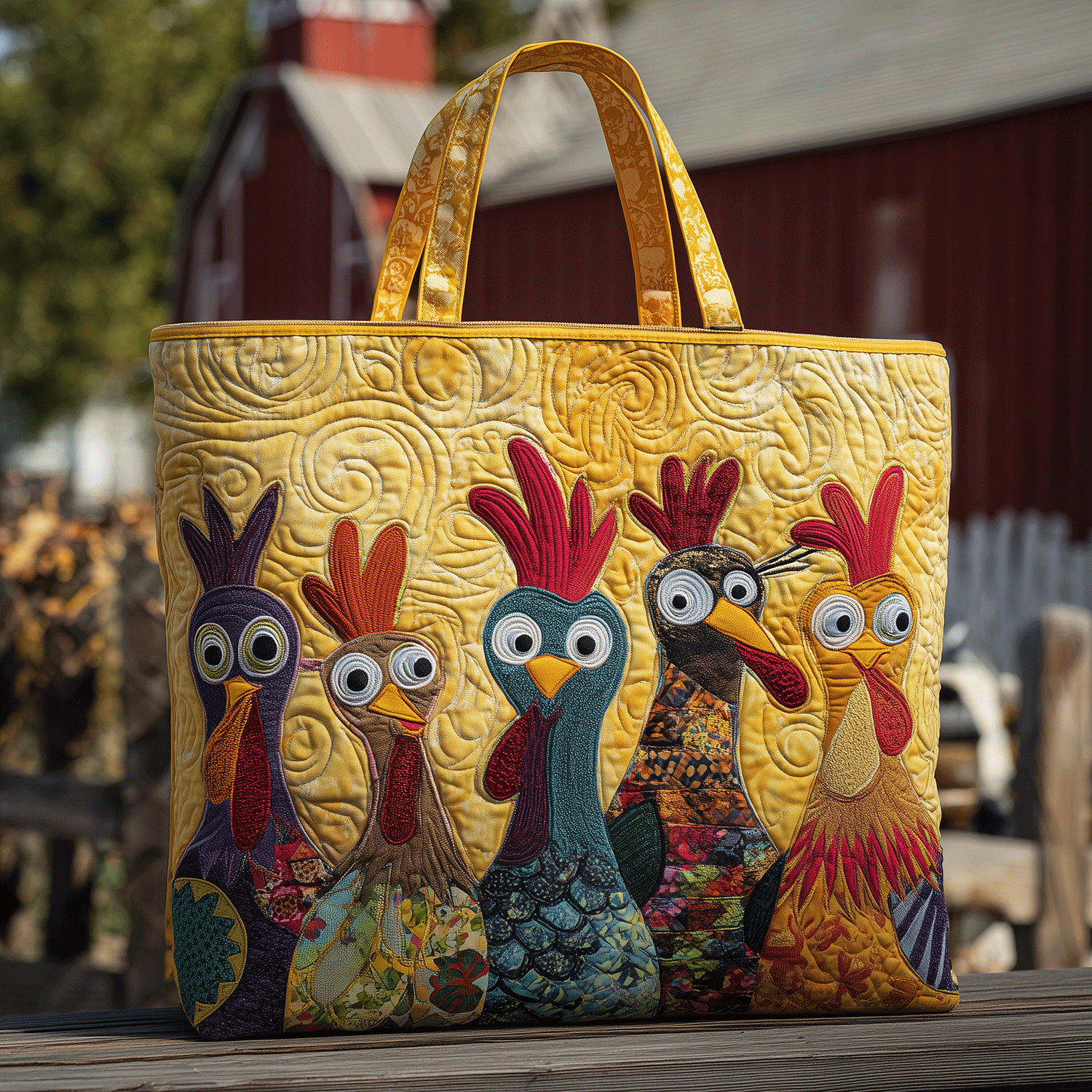 Sassy Rooster Crew Quilted Tote Bag Christmas Gift Ideas For Farmers