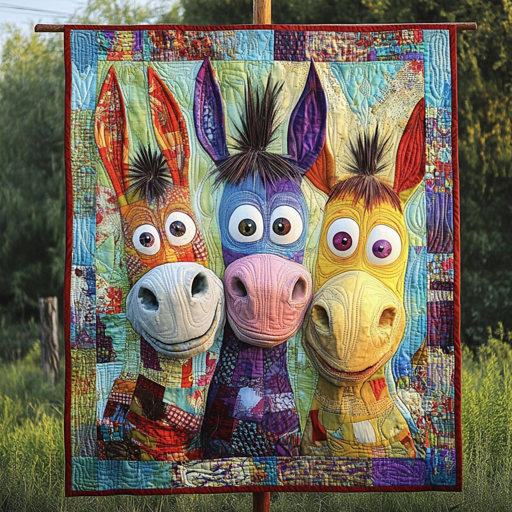 Sassy Saddlebacks Quilted Blanket Christmas Bedroom Decor Gifts For Donkey Lovers