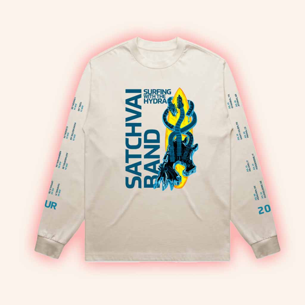 Satriani Merch Surfing With The Hydra Tour 2025 Long Sleeve Shirt Gifts For Music Fans Satriani Merch Surfing With The Hydra Tour 2025 Long Sleeve Shirt Gifts For Music Fans