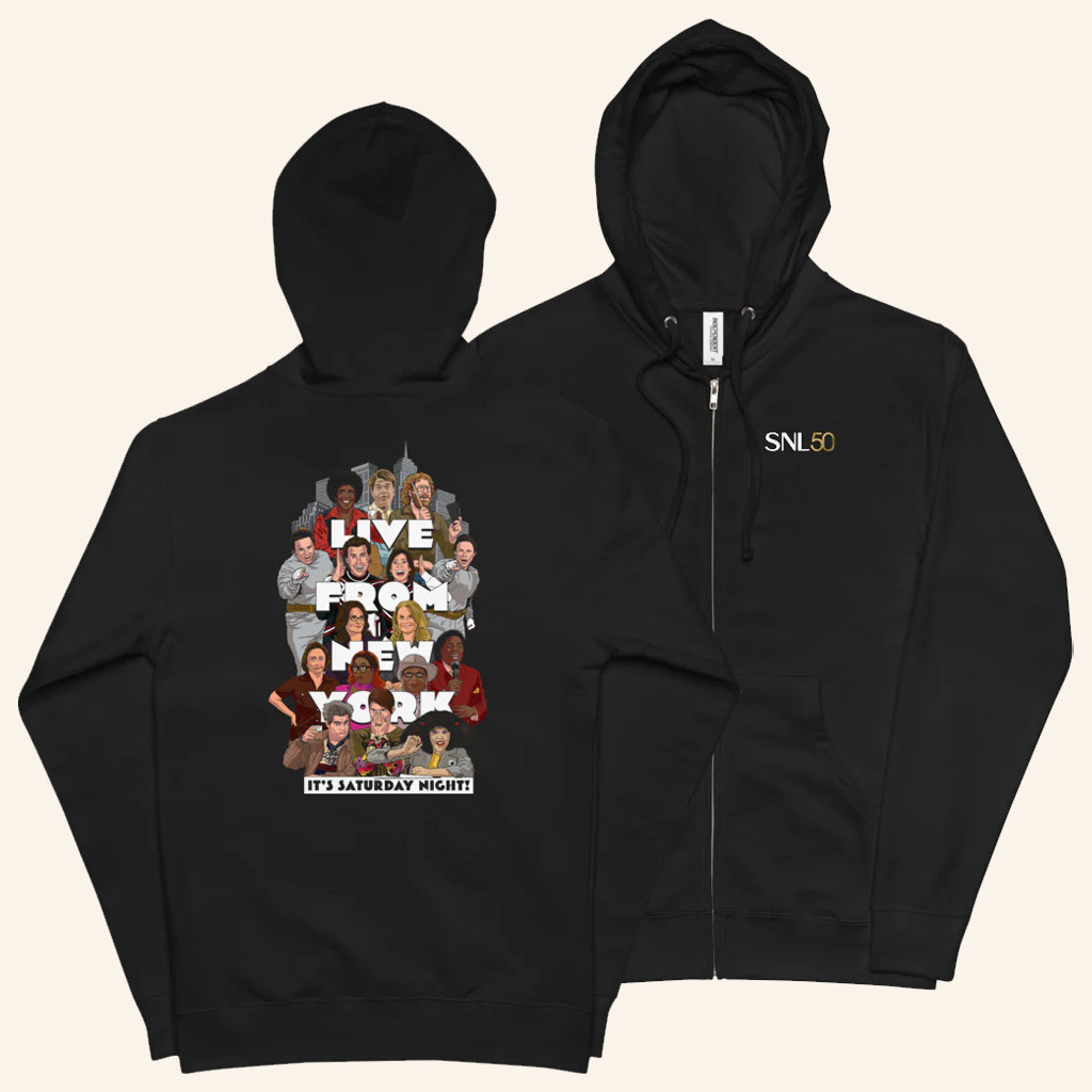 Saturday Night Live Merch Saturday Night Live 50th Anniversary Zip Hoodie Gifts For Fans