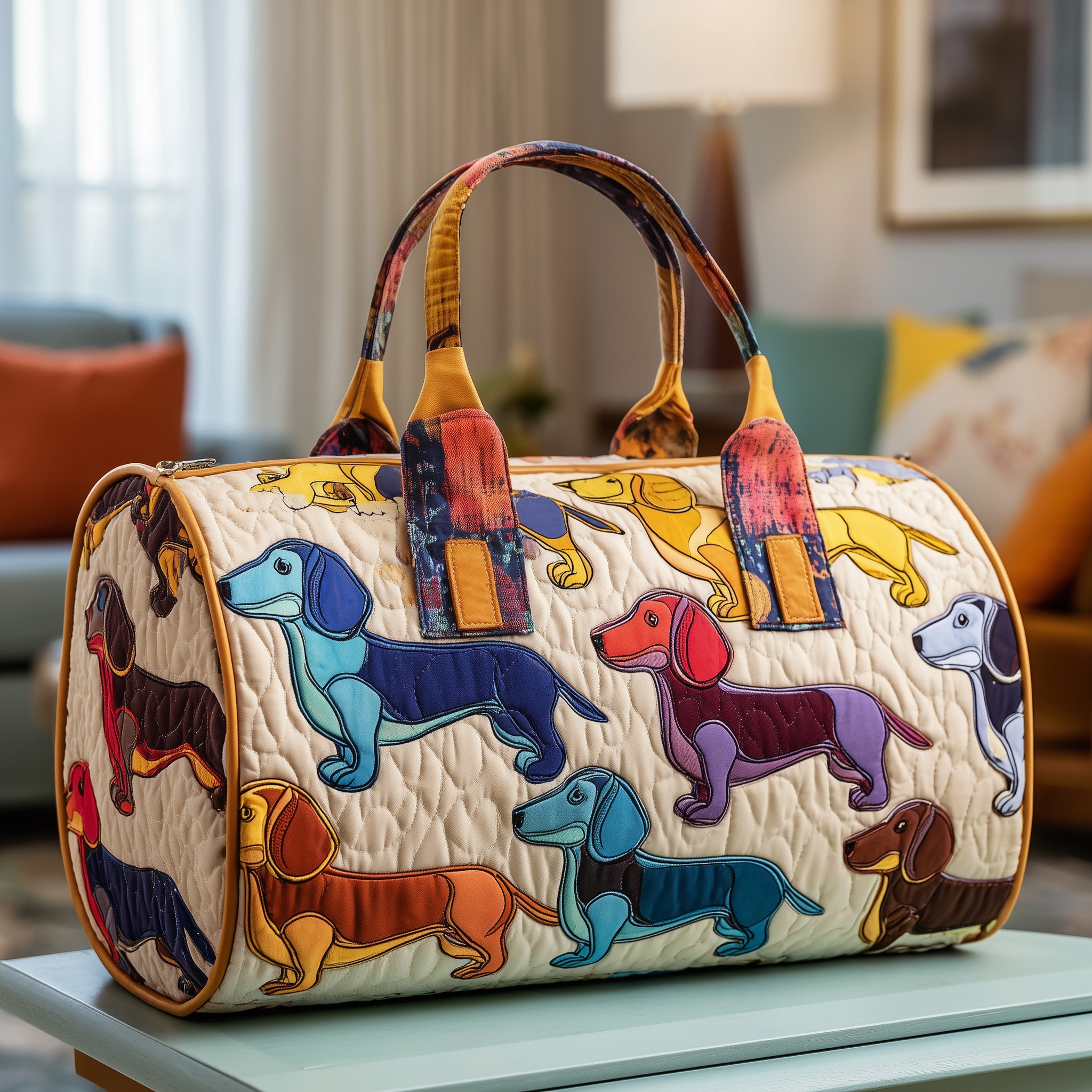 Sausage Dogs Quilted Duffle Bag Durable And Lightweight