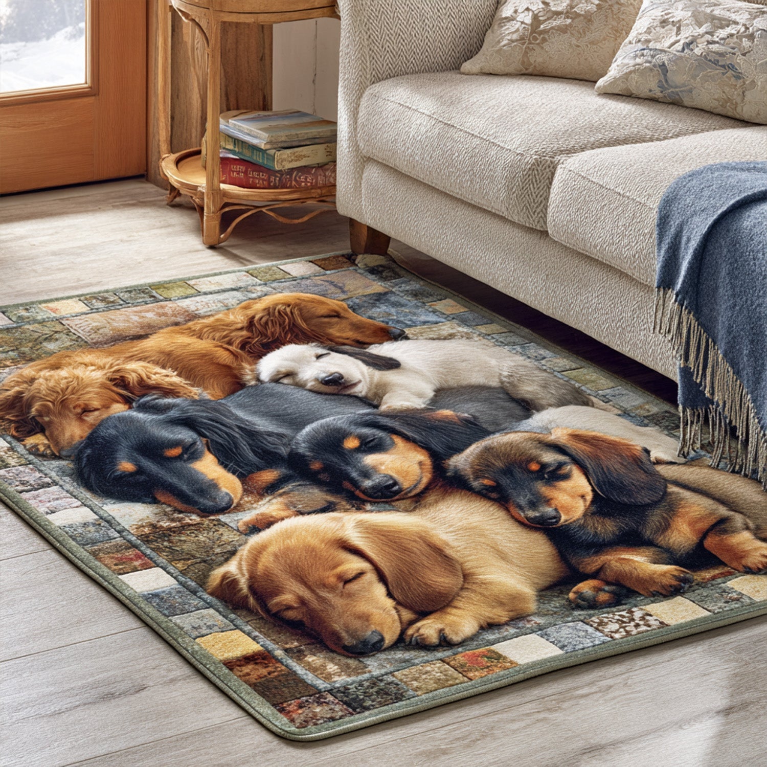 Sausage Dreamer Area Rug Modern Holiday Decor Dog Themed Merchandise