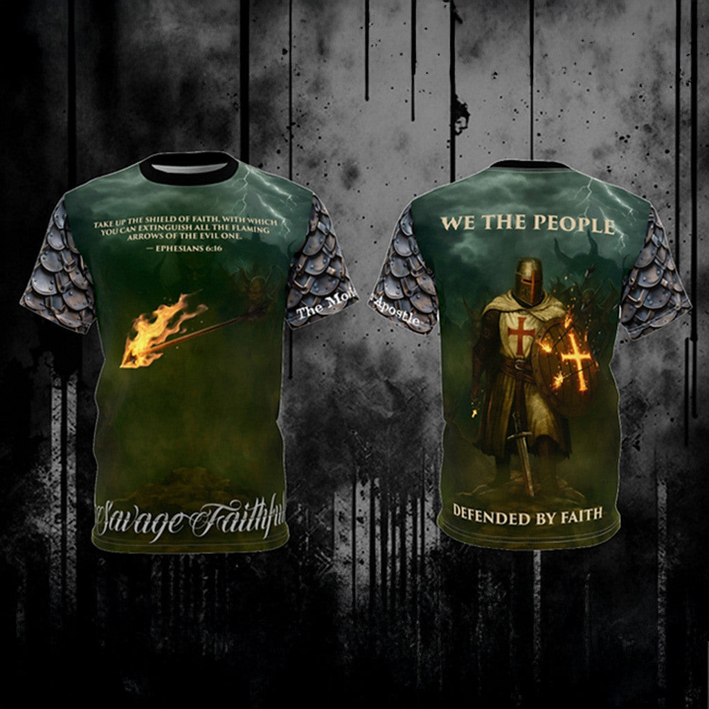 Savage Faithful We the People Defended By Faith T-Shirt Knight Patriotic Shirt Dad Gifts Savage Faithful We the People Defended By Faith T-Shirt Knight Patriotic Shirt Dad Gifts