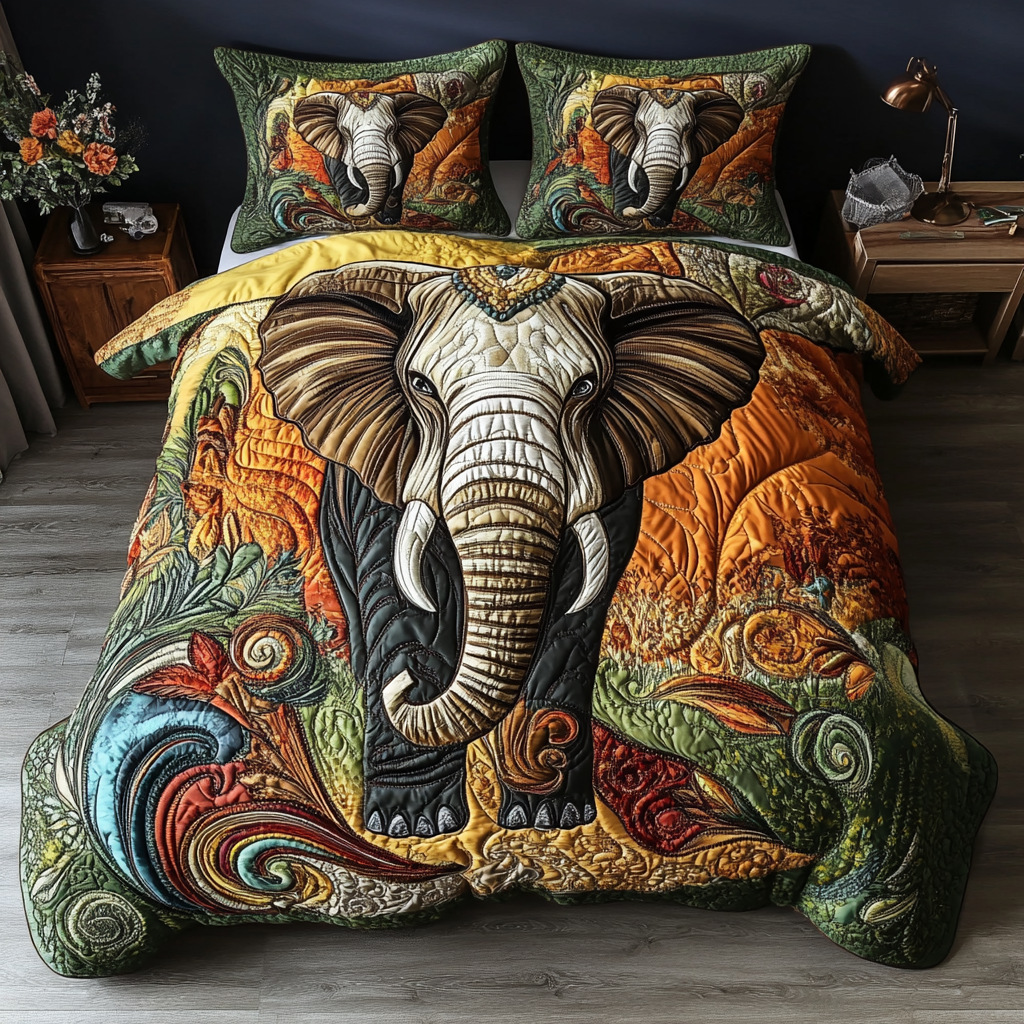 Savanna Dreams Quilted Bedding Set Personalized Bedding Set Gift for Couples