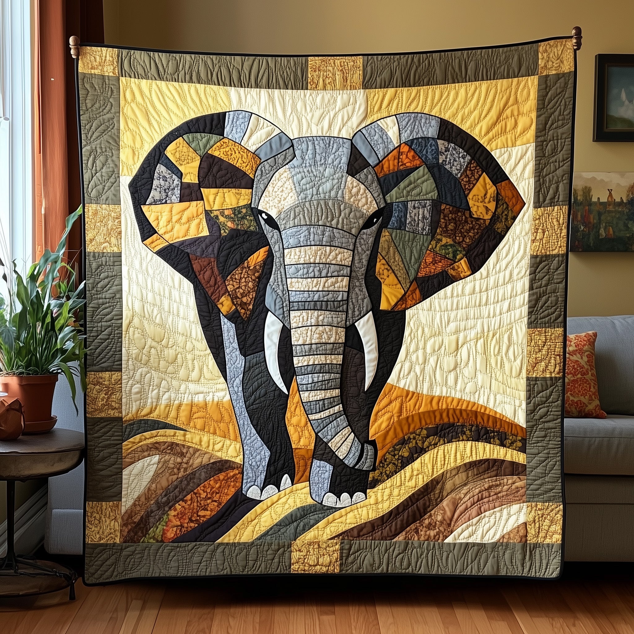 Savanna Elephant Quilted Blanket Merchandise Throw BlanketCool Gifts For Elephant  Lovers