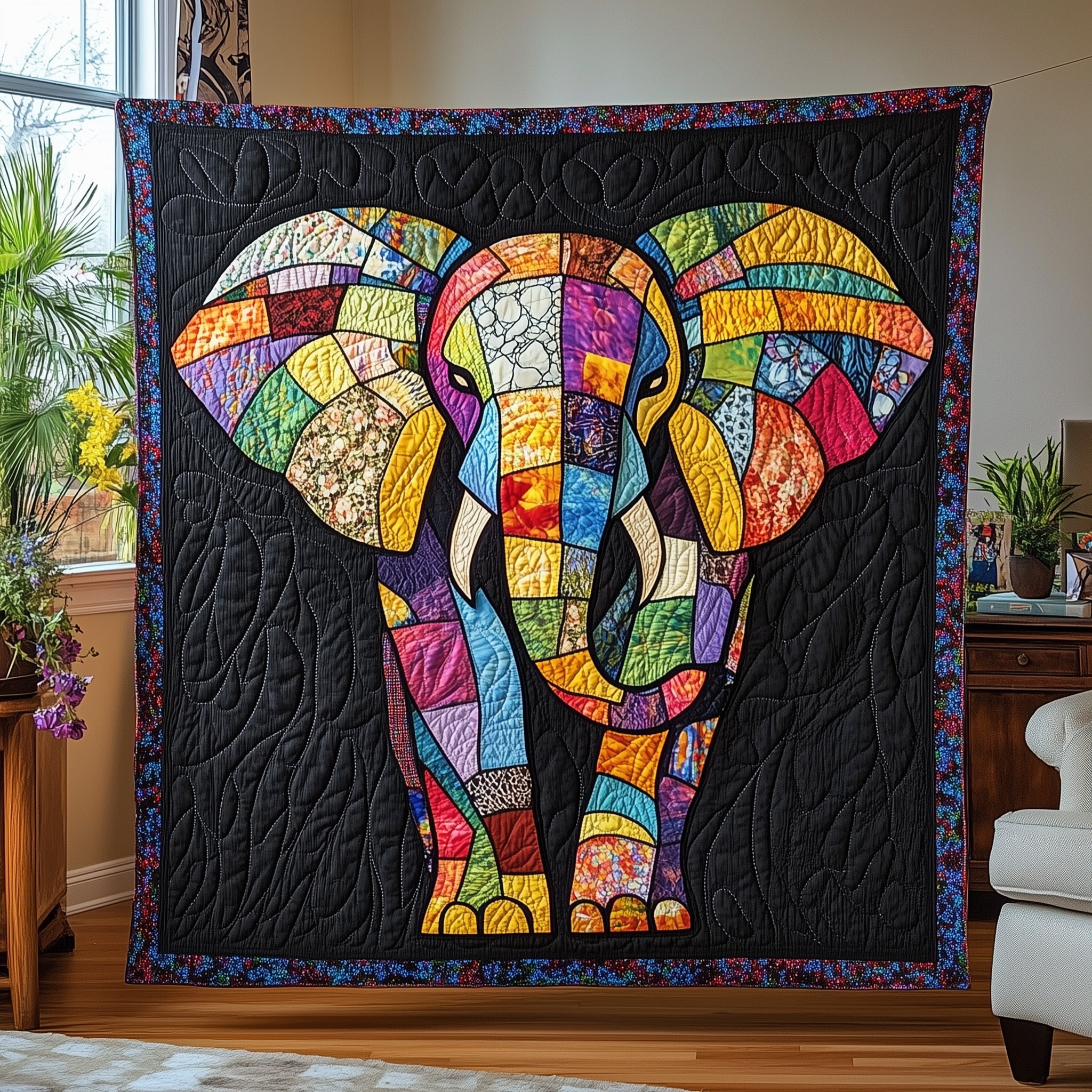 Savanna Elephant Quilted Blanket Merchandise Throw BlanketGreat Elephant Gifts