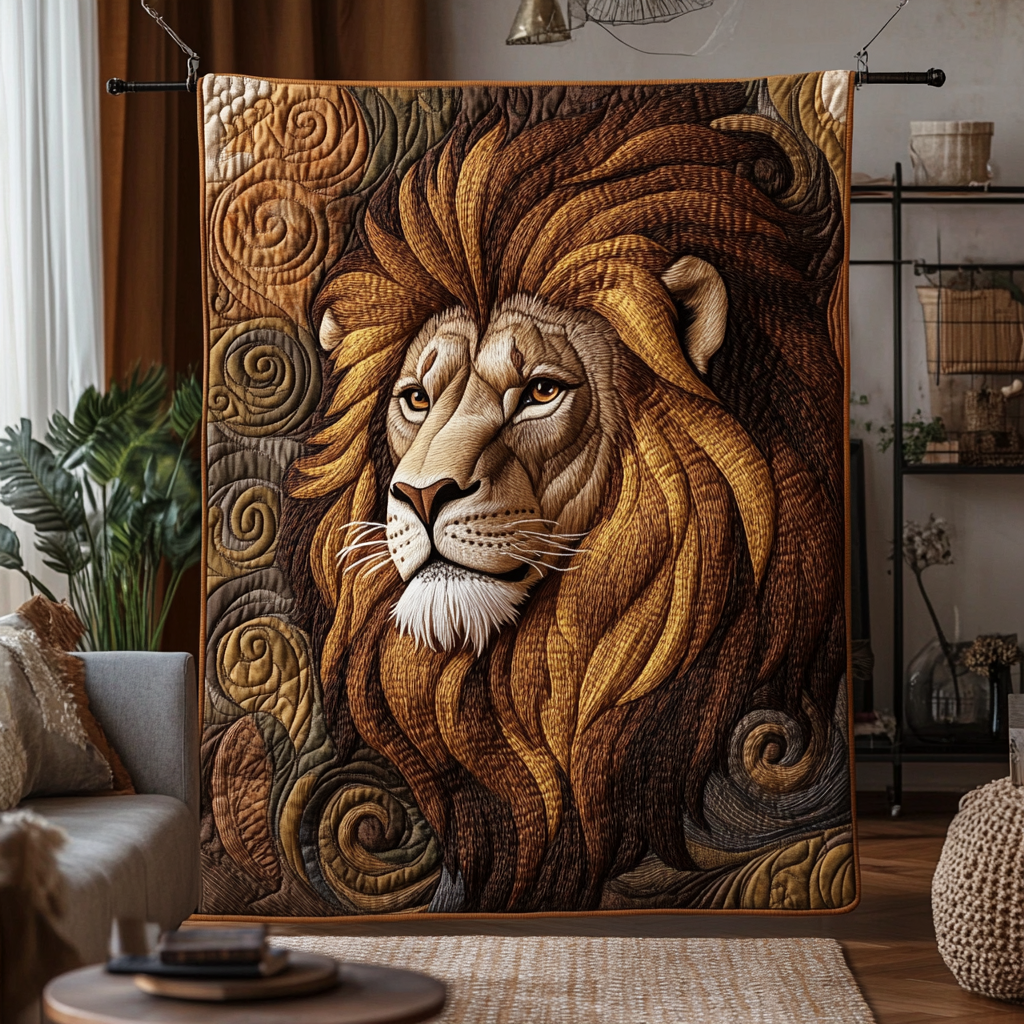 Savanna King Quilted Blanket Best Couch Throw Blanket Christmas Gift For Lion Lovers
