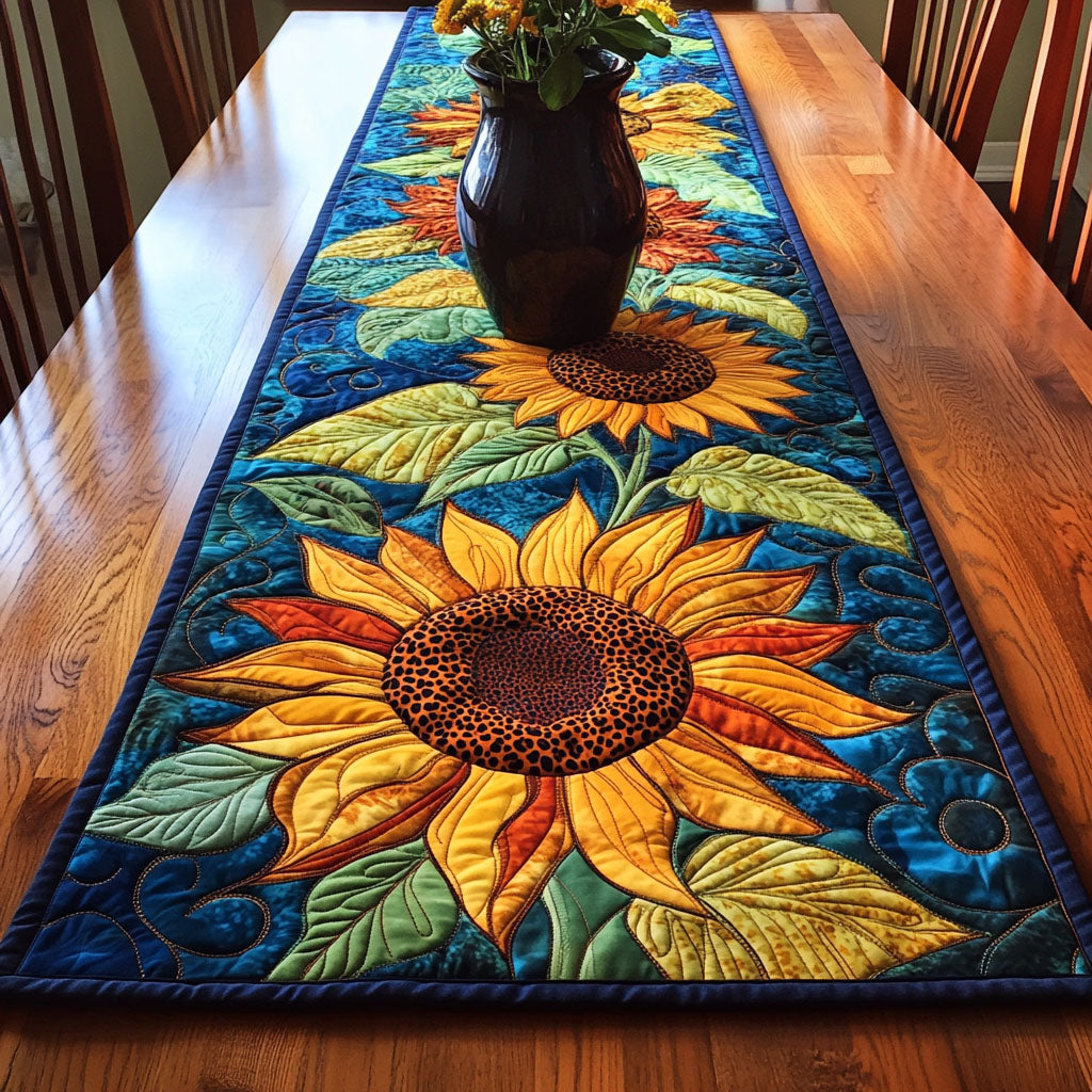 Savanna Sun Quilted Table Runner Kitchen Decor Best Gifts For Flower Lovers