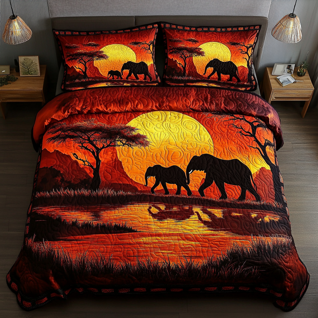 Savanna View Quilted Bedding Set Bedroom Decor African American Gifts For Her
