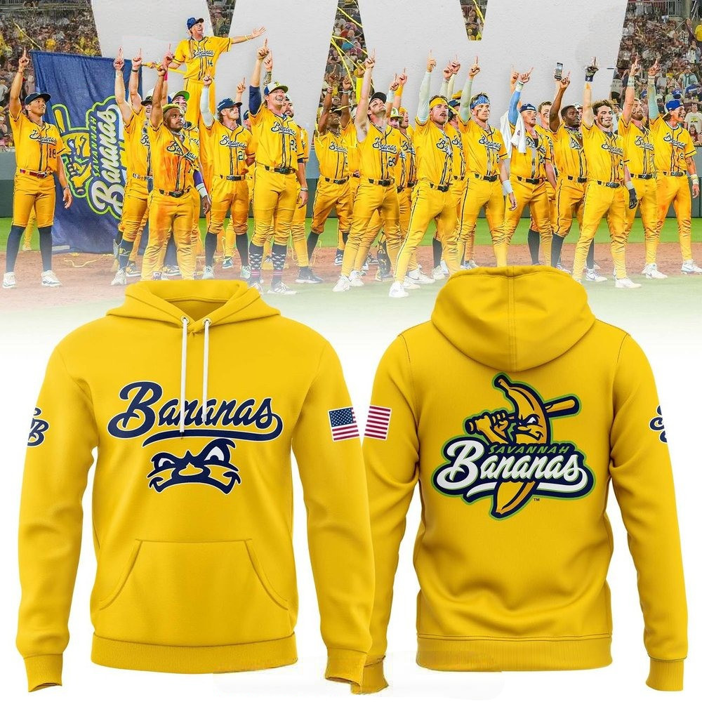 Savannah Bananas Baseball Team 2025 Yellow Hoodie Gifts For Fans