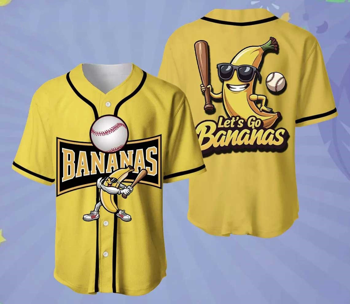 Savannah Bananas Let's Go Bananas Baseball Jersey Gift Ideas For Baseball Fans