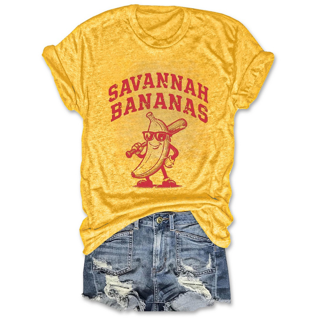 Savannah Bananas Yellow Women's T-Shirt Baseball Lovers Fan Merch Apparel Unique Gifts