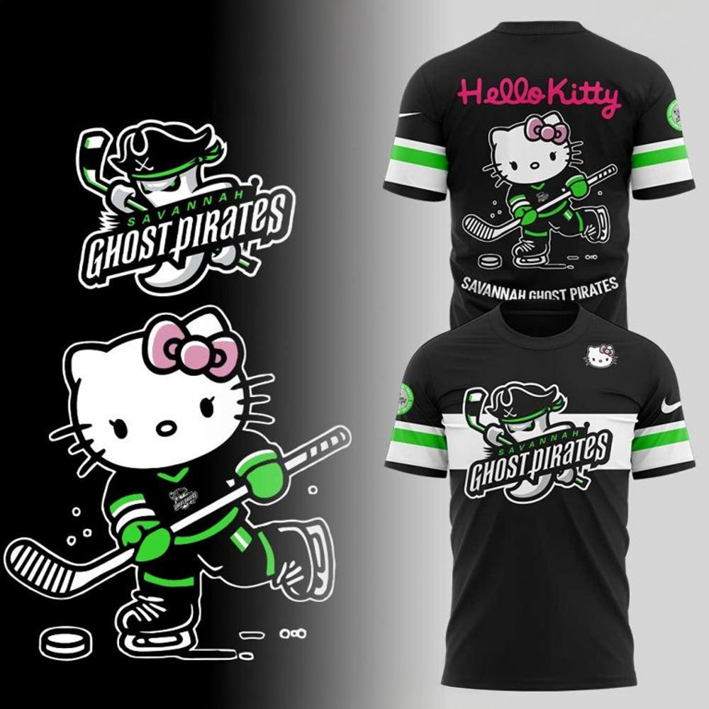 Savannah Ghost Pirates Hello Kitty 2025 Special T-Shirt Good Gifts For Hockey Fans