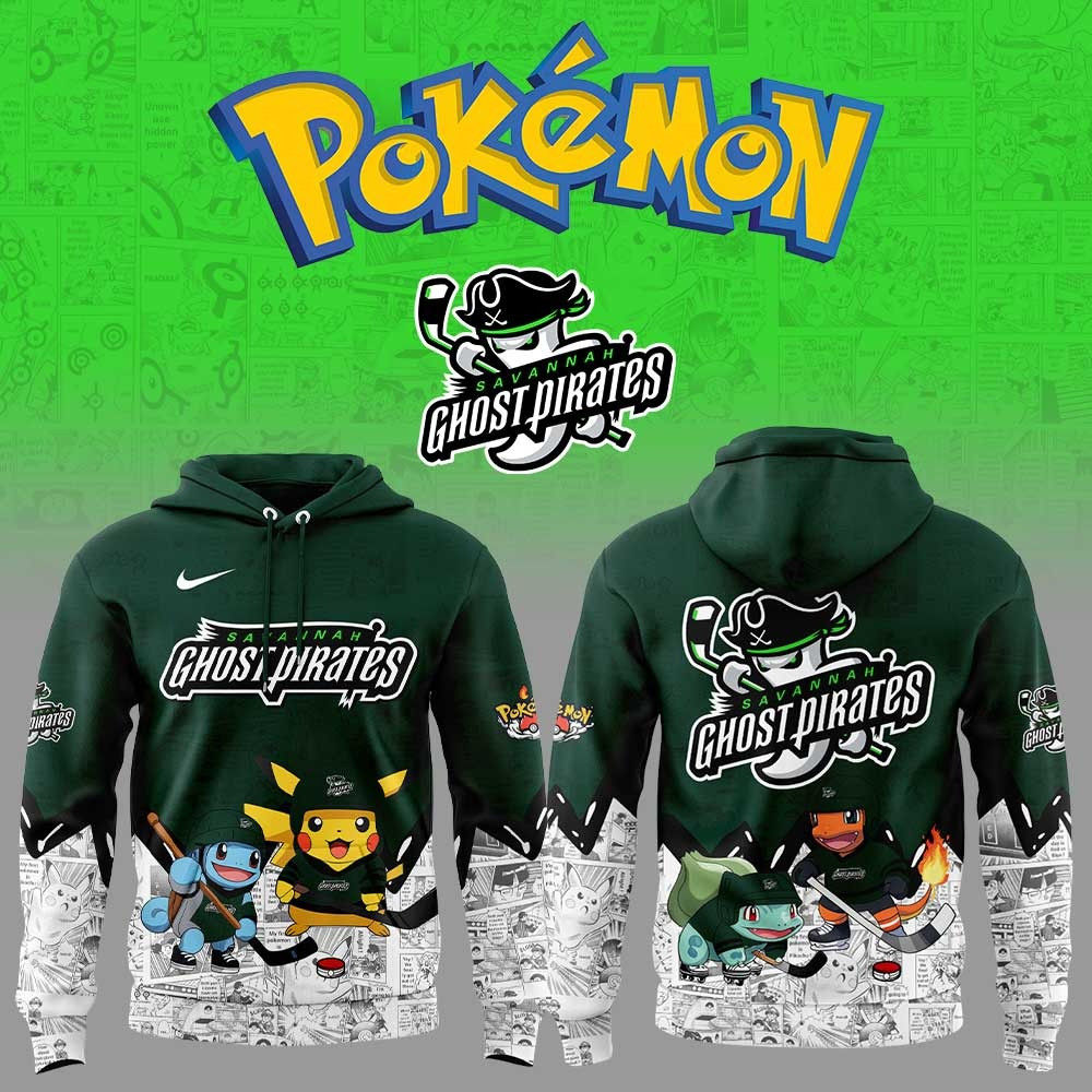 Savannah Ghost Pirates x Pokemon Hoodie Cute Gifts For Hockey Fans Lovers