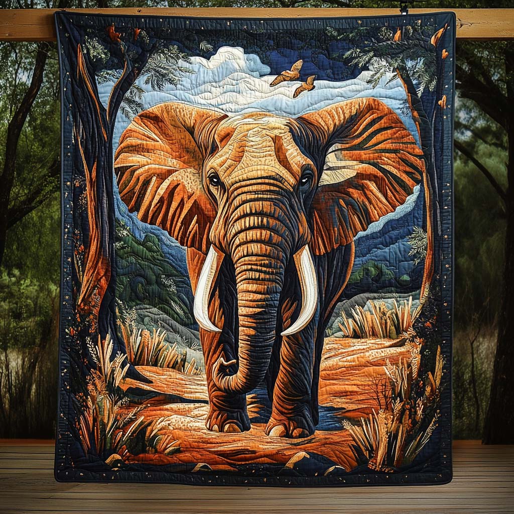 Savannah Guardian Quilted Blanket Elephant Gifts For Her