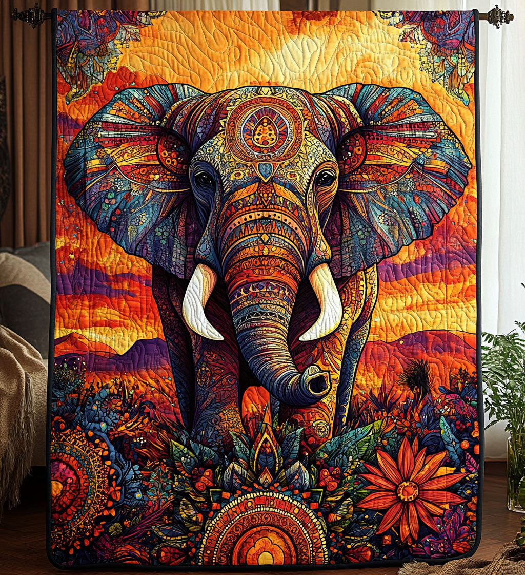 Savannah Guardian Quilted Blanket Unique Elephant Gifts