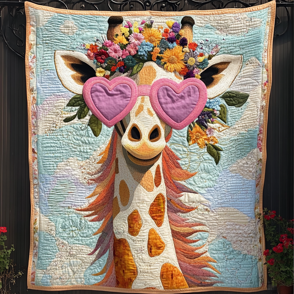 Savannah Silhouette Quilted Blanket Giraffe Birthday Presents