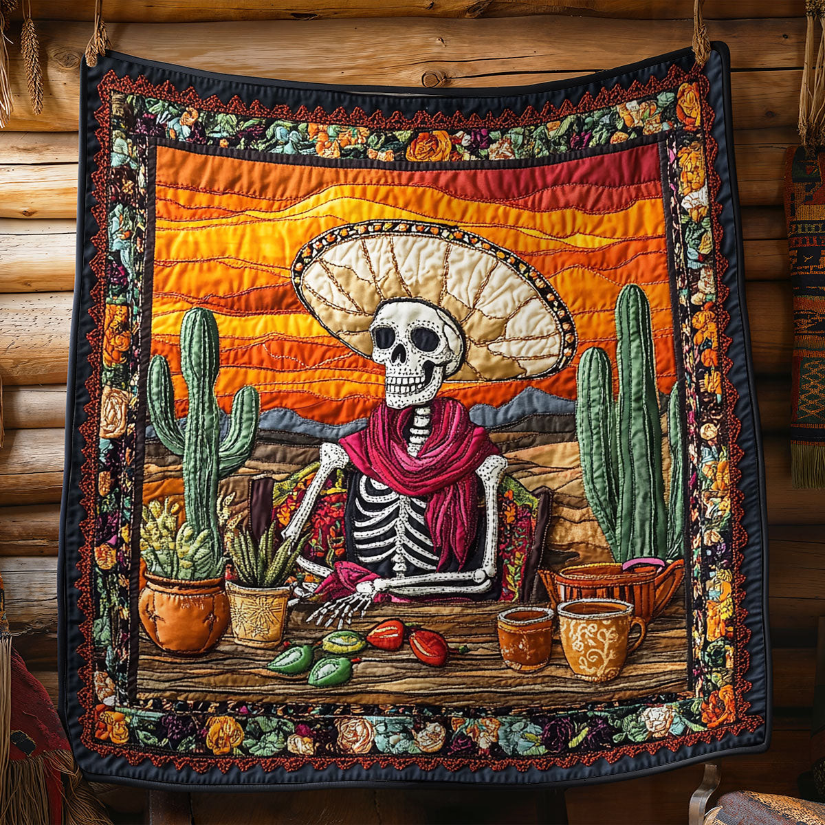 Savannah Skull Quilt Best Decoration Gift For Friends and Family on Halloween Day