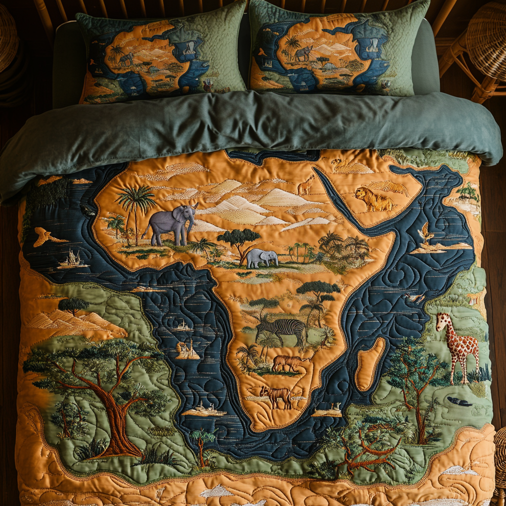 Savannah Soul Quilted Bedding Set Aesthetic Room Decor Gifts For Black History Month