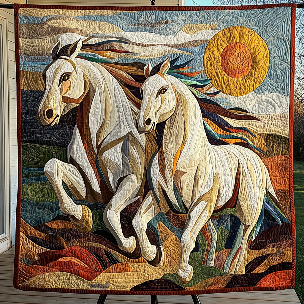 Savannah Stallion Quilted Blanket Great Gifts For Horse Lovers