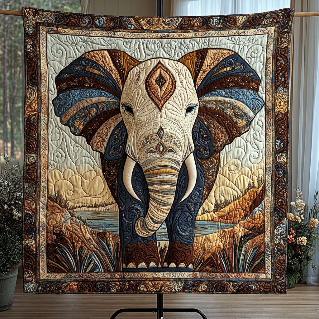 Savannah Wanderer Quilted Blanket Presents For Elephant Lovers