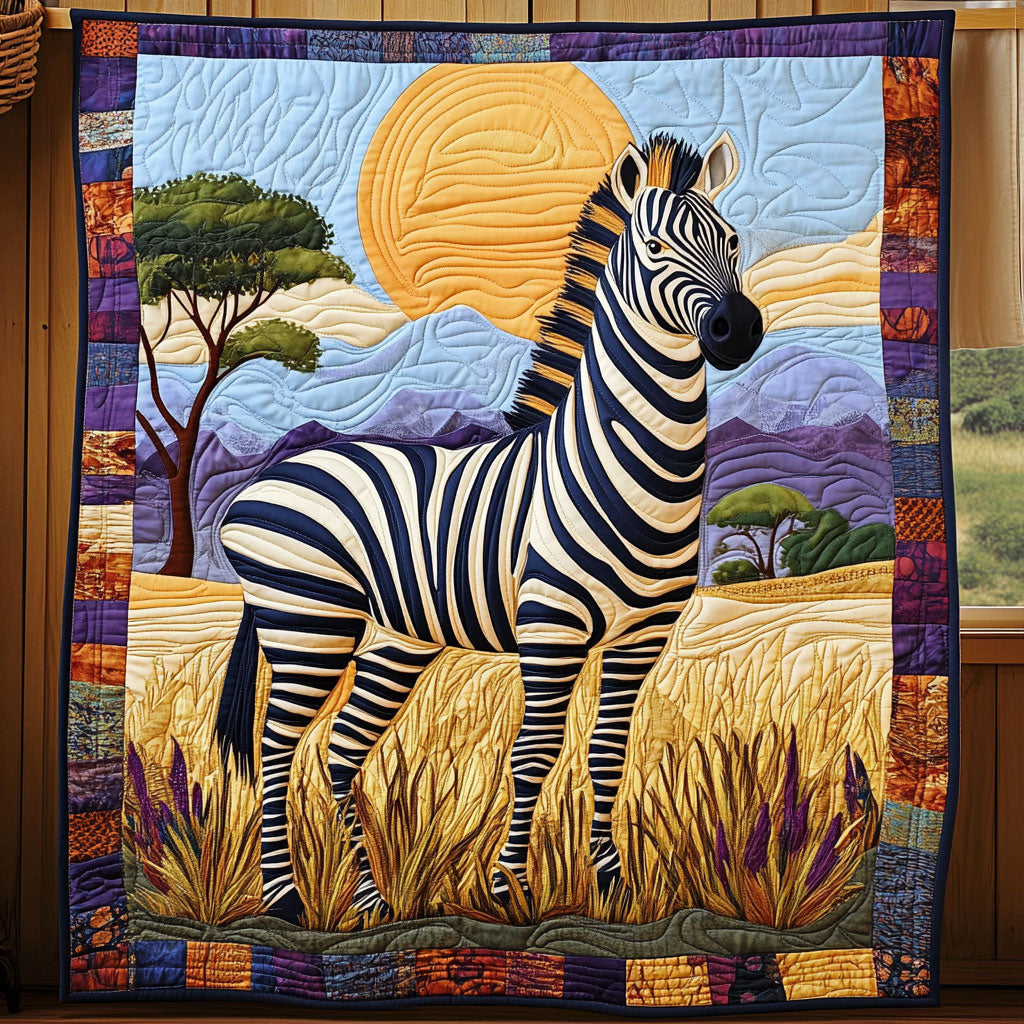 Savannah Zebra Quilt Blanket African Art Throw Blanket Native Presents For Zebra Lovers