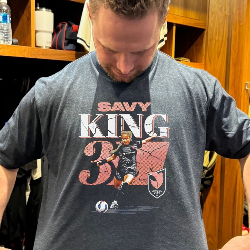 Savy King 3 Angel City FC Vintage Shirt Savy King Apparel Football Fan Gift Ideas