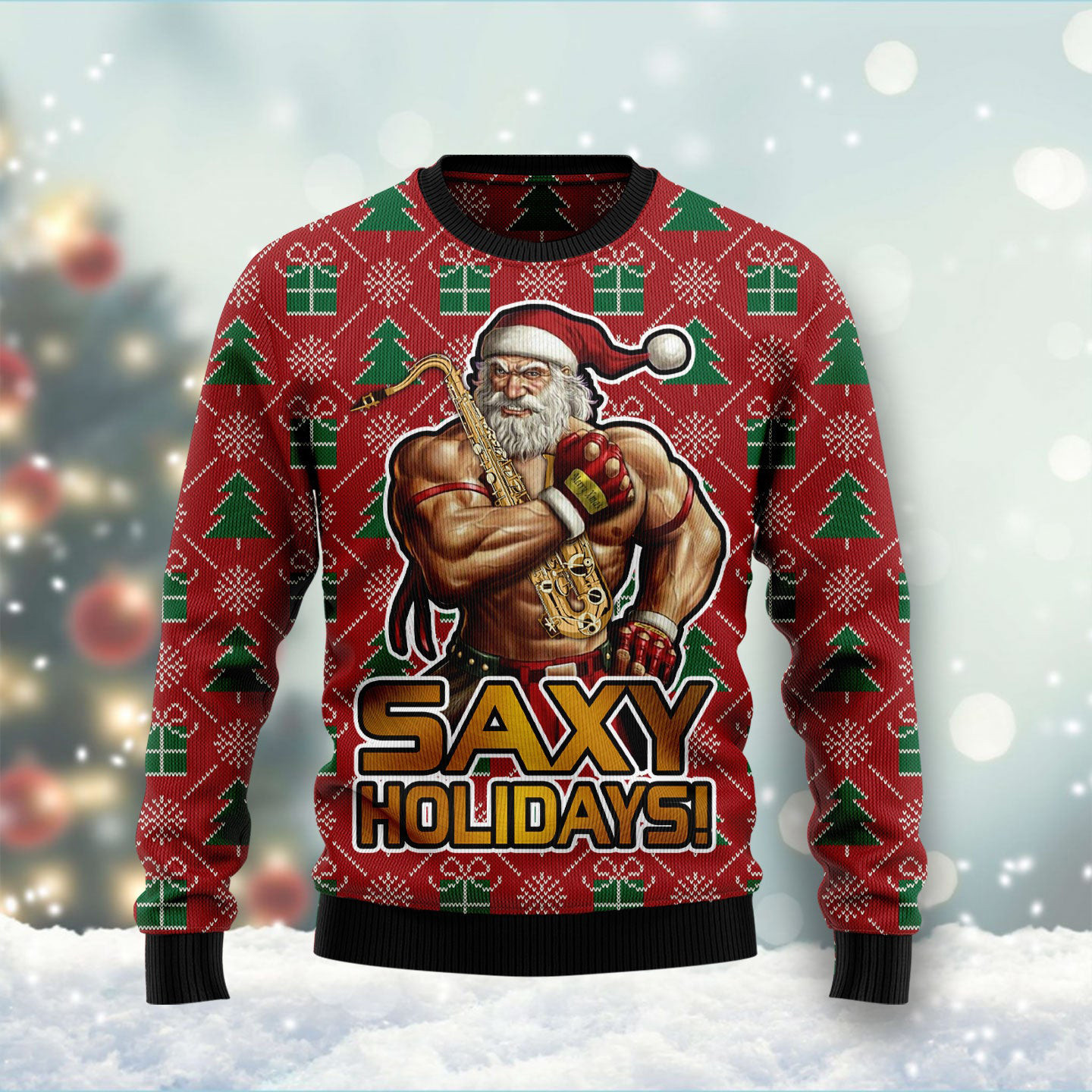 Saxy Holidays Ugly Christmas Sweater Funny Adult Christmas Sweaters Xmas Gift Ideas
