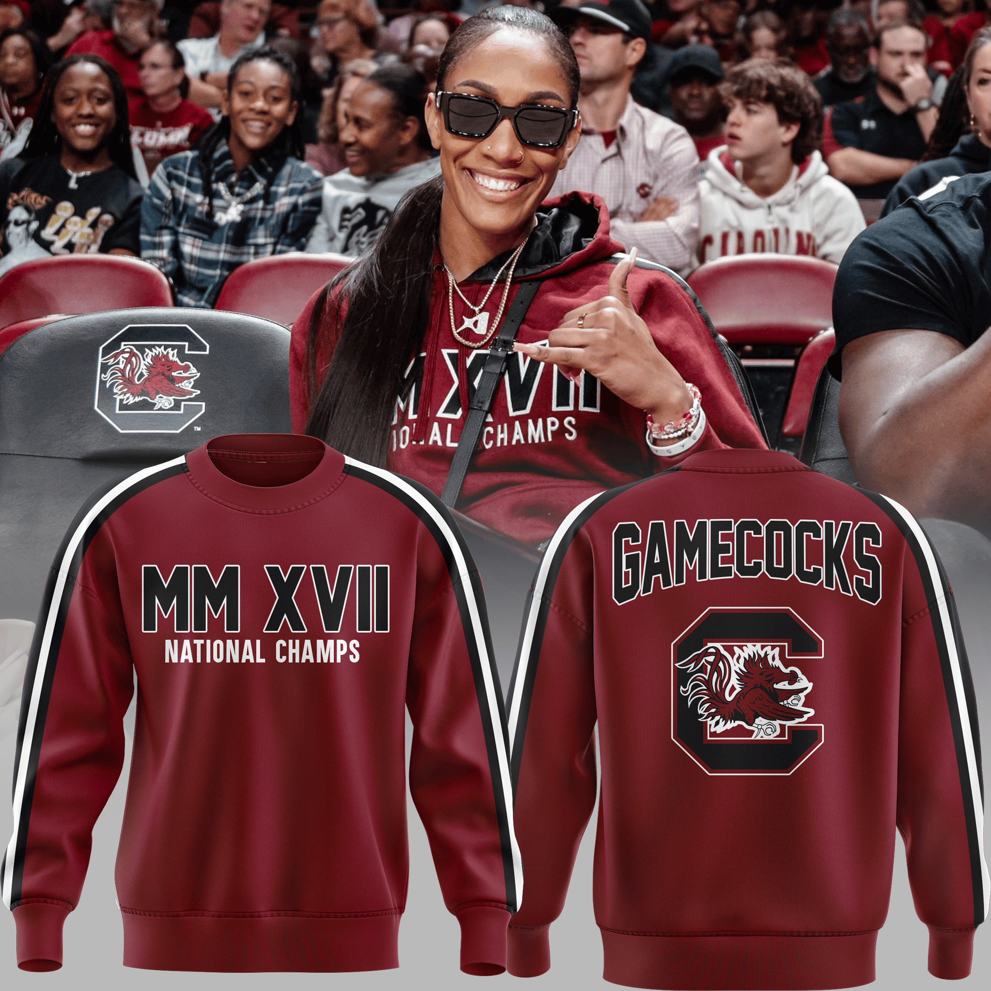 SC Gamecocks Women's Basketball MM XVII National Champs Sweatshirt South Carolina Gamecocks