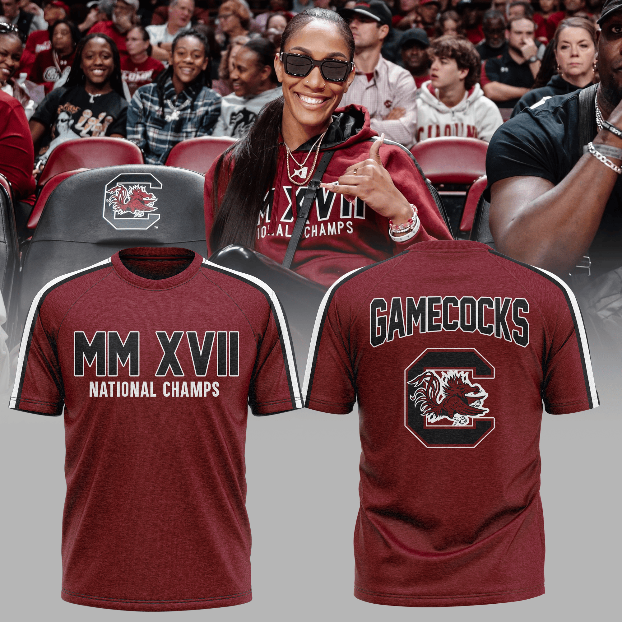 SC Gamecocks Women's Basketball MM XVII National Champs T-Shirt South Carolina Gamecocks