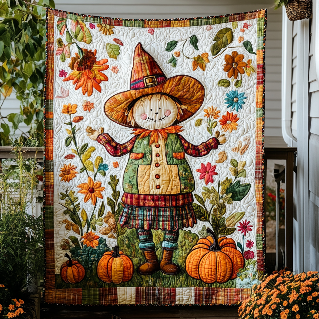 Scarecrow Autumn Festivities Quilted Blanket Gift Ideas For Fall