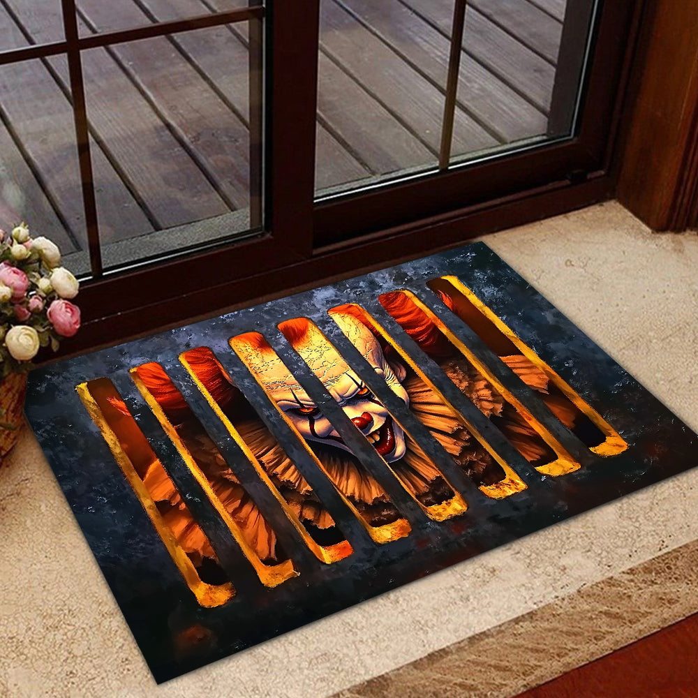 Scared Halloween Doormat Terrified Pennywise Doormat For Home Decor Housewarming Gift Welcome Mat Gift