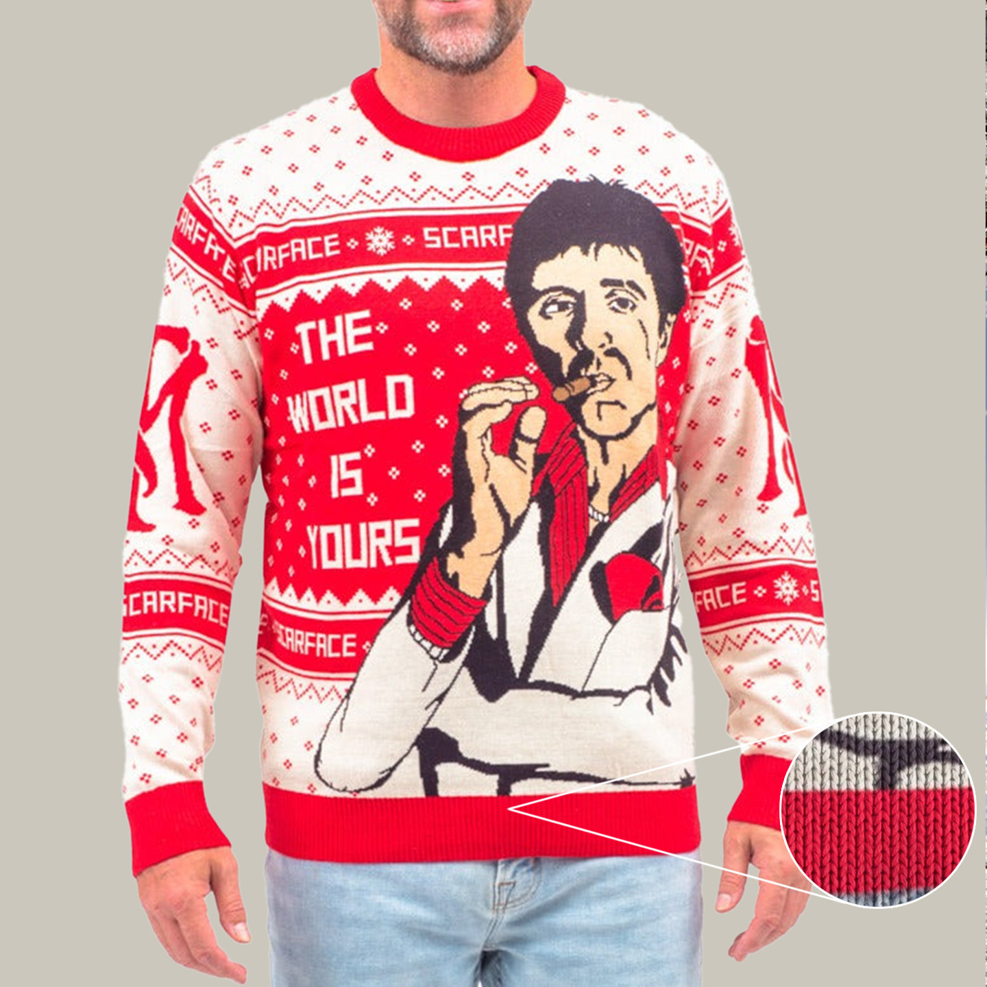Scarface The World Is Yours Tony Montana Ugly Christmas Sweater Xmas Sweater Gift For Brother