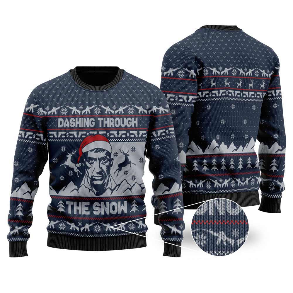 Scarface Ugly Christmas Sweaters Funny Ugly Christmas Sweater For Women Men Funny Xmas Sweater for Ugly Sweater Parties