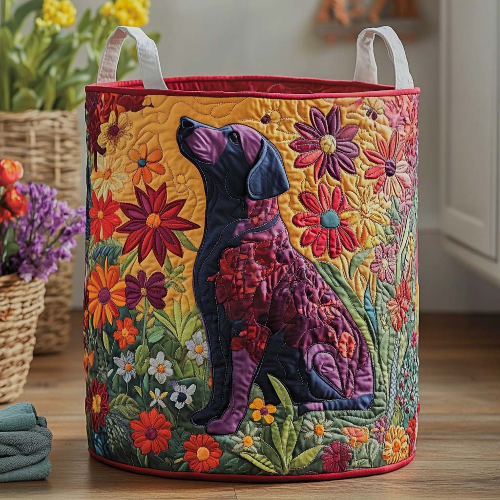 Scarlet Bloom Quilted Laundry Basket Premium Quilted Laundry Basket with Sturdy Handles