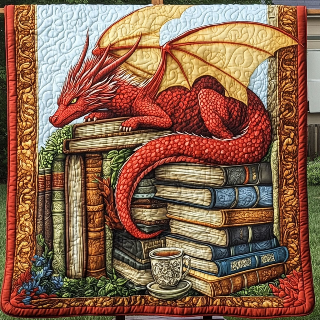 Scarlet Brew Keeper Quilted Blanket Christmas Throw Blanket Great Dragon Lover Gifts