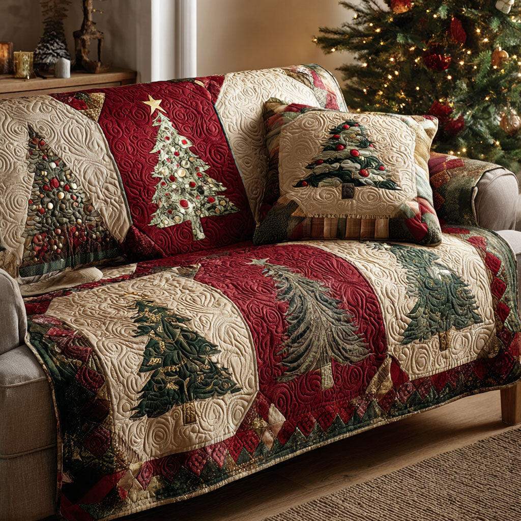 Scarlet Evergreen Quilted Sofa Cover Holiday Living Decorations Gifts For My Mother In Law
