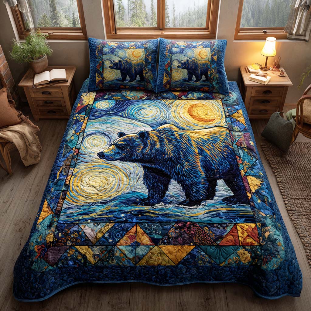 Scarlet Fang Quilted Bedding Set Best Bed Sheet Set Gifts For Bear Lovers