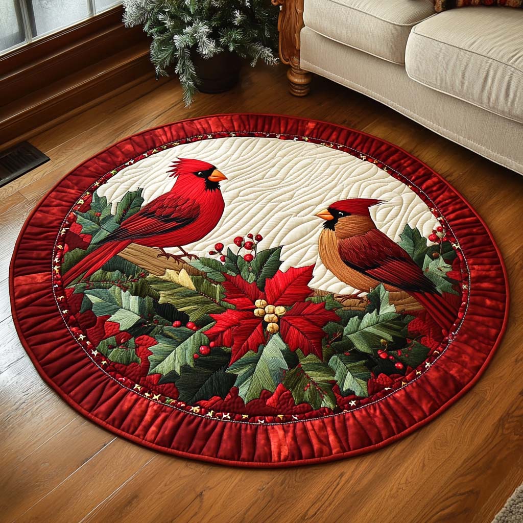 Scarlet Gaze Quilted Round Mat Door Entrance Decor Hummingbird Birthday Gift Ideas