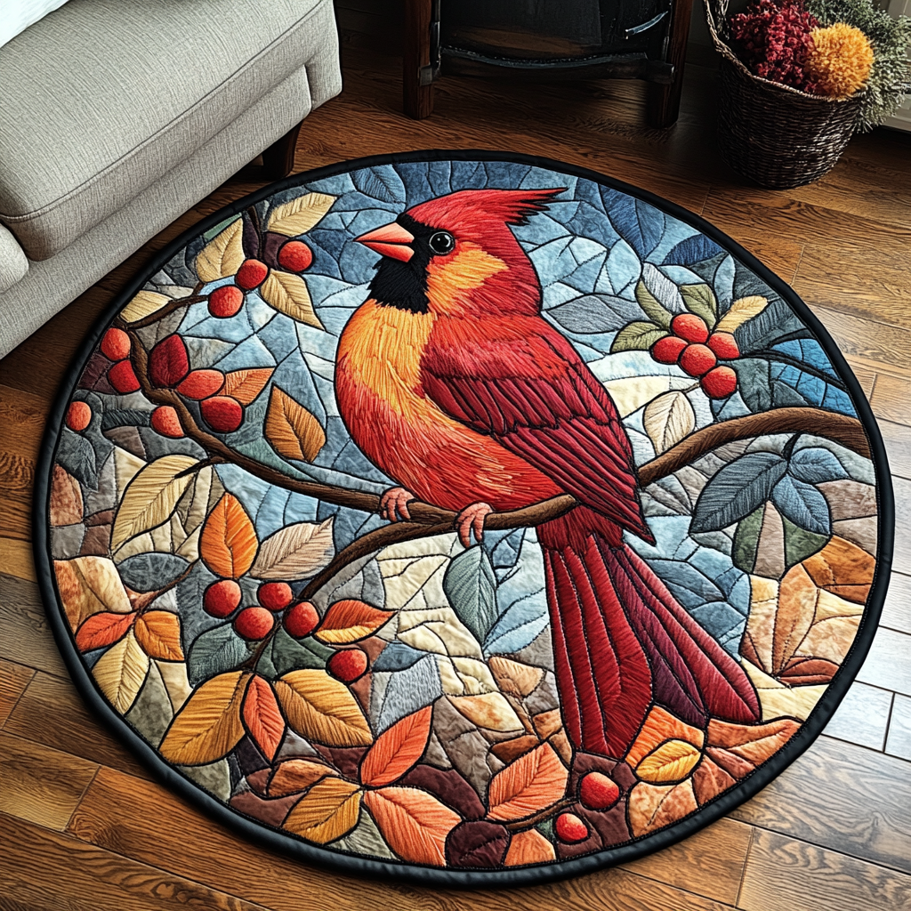 Scarlet Glory Quilted Round Mat Entrance Way Ideas Hummingbird Gifts For Sisters