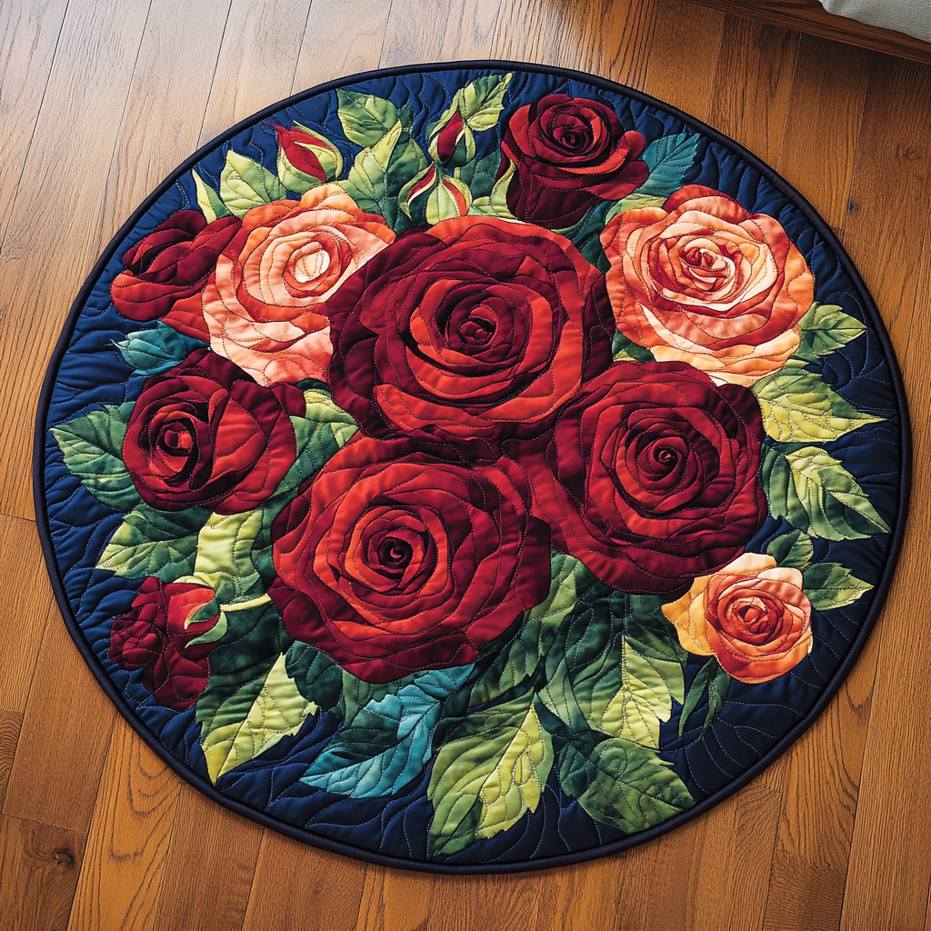 Scarlet Grace Quilted Round Mat Entryway Design Ideas Presents For Flower Lovers