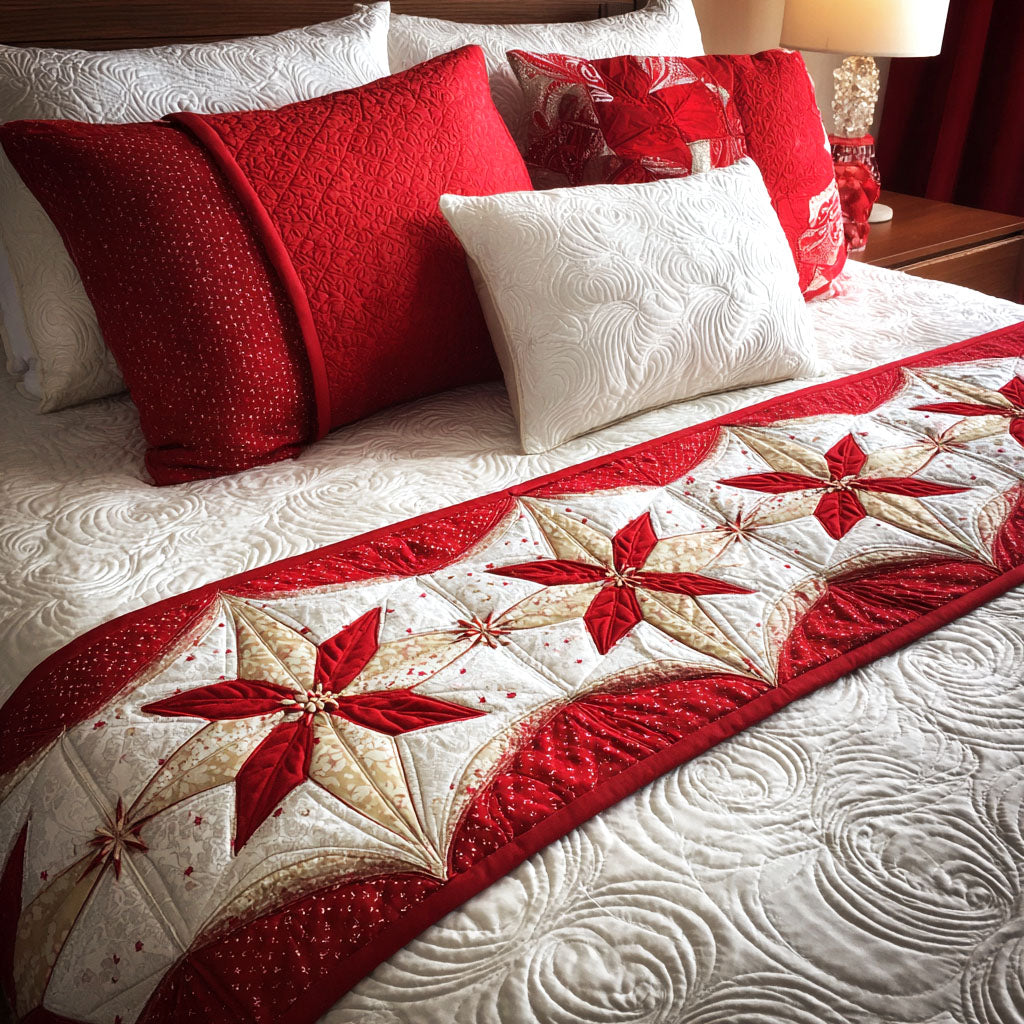 Scarlet Radiance Quilted Bed Runner Holiday Bedroom Ideas Best Secret Santa Gifts