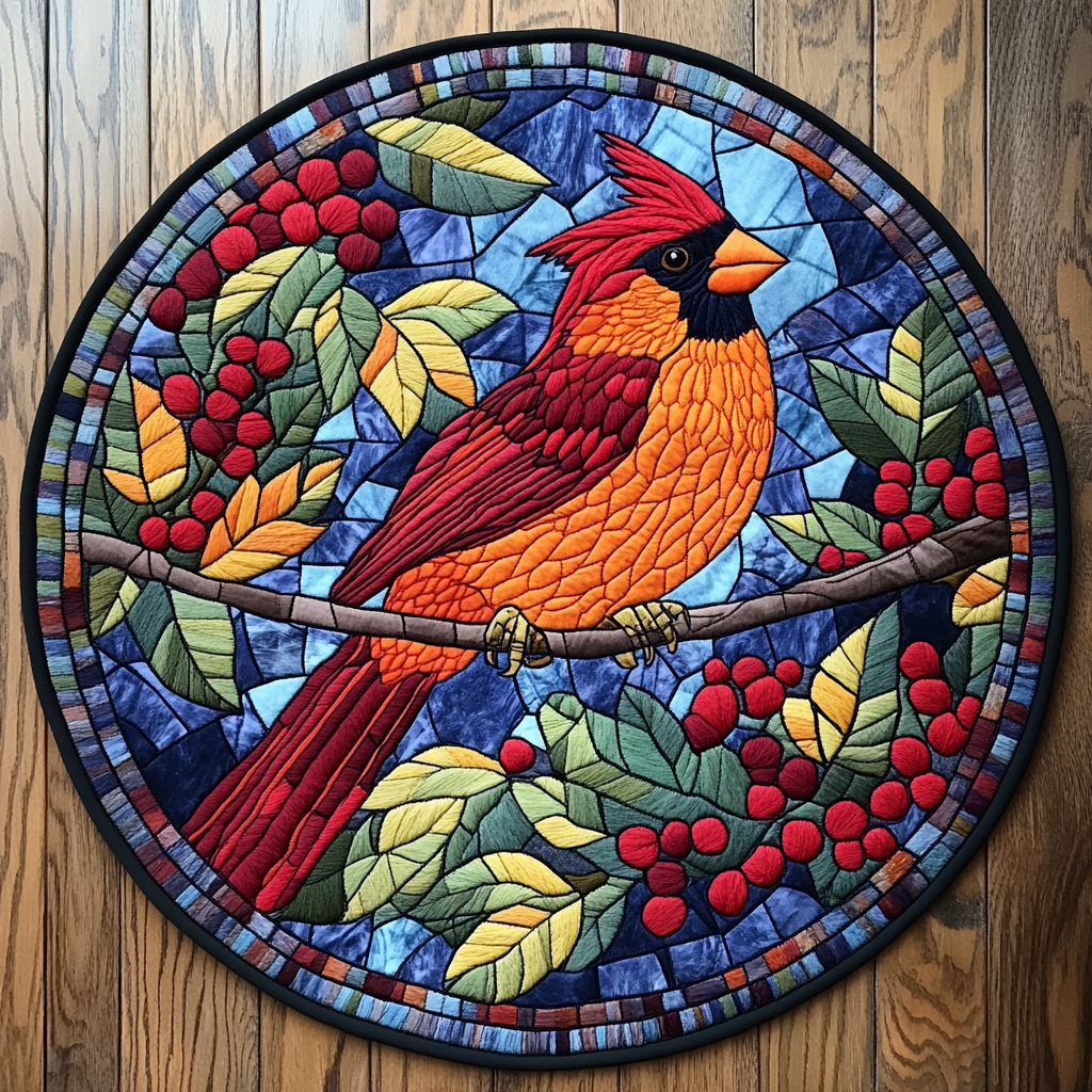 Scarlet Skies Quilted Round Mat Front Entryway Ideas Gifts For Hummingbird Lovers